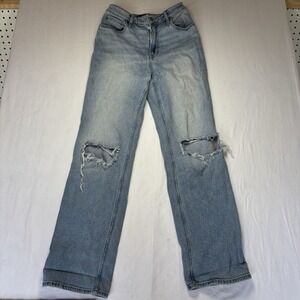 Hollister Jeans Womens Size 1R 25x31 Curvy Ultra High Rise Dad Light Blue‎ Wash